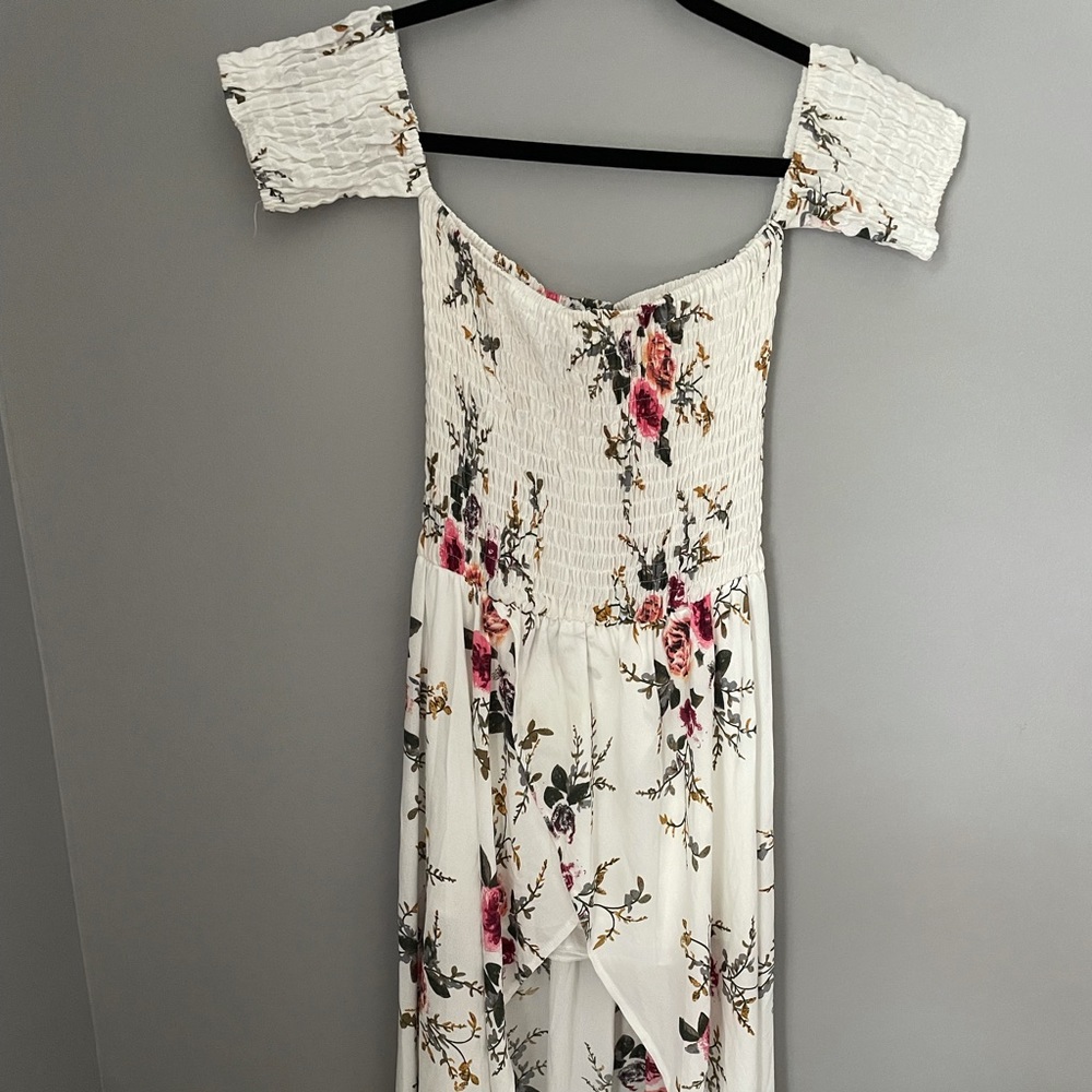 Off the shoulder asymmetrical dress